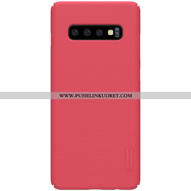 Kotelo, Kuori Samsung Galaxy S10+ Suojaus Pesty Suede All Inclusive Kulta Sininen