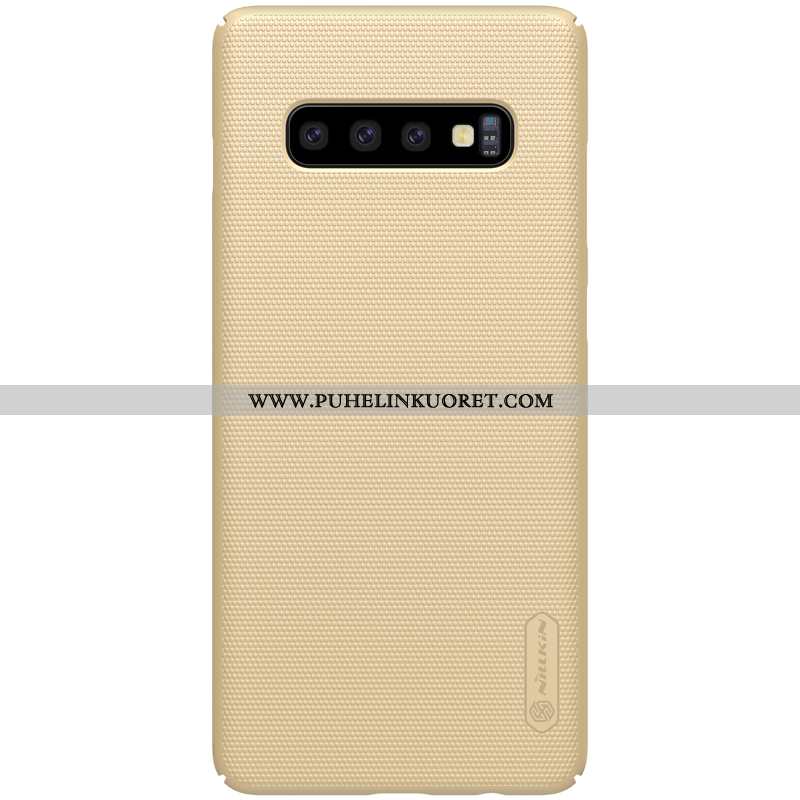 Kotelo, Kuori Samsung Galaxy S10+ Suojaus Pesty Suede All Inclusive Kulta Sininen