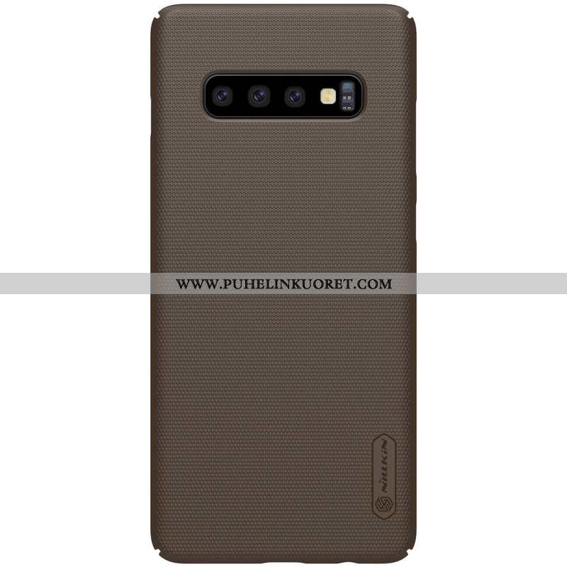 Kotelo, Kuori Samsung Galaxy S10+ Suojaus Pesty Suede All Inclusive Kulta Sininen