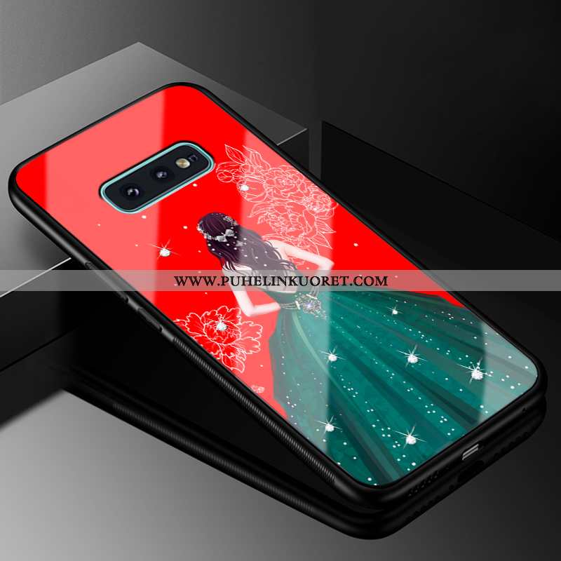 Kuori, Kuoret Samsung Galaxy S10e Suojaus Lasi Silikoni All Inclusive Tähti Punainen