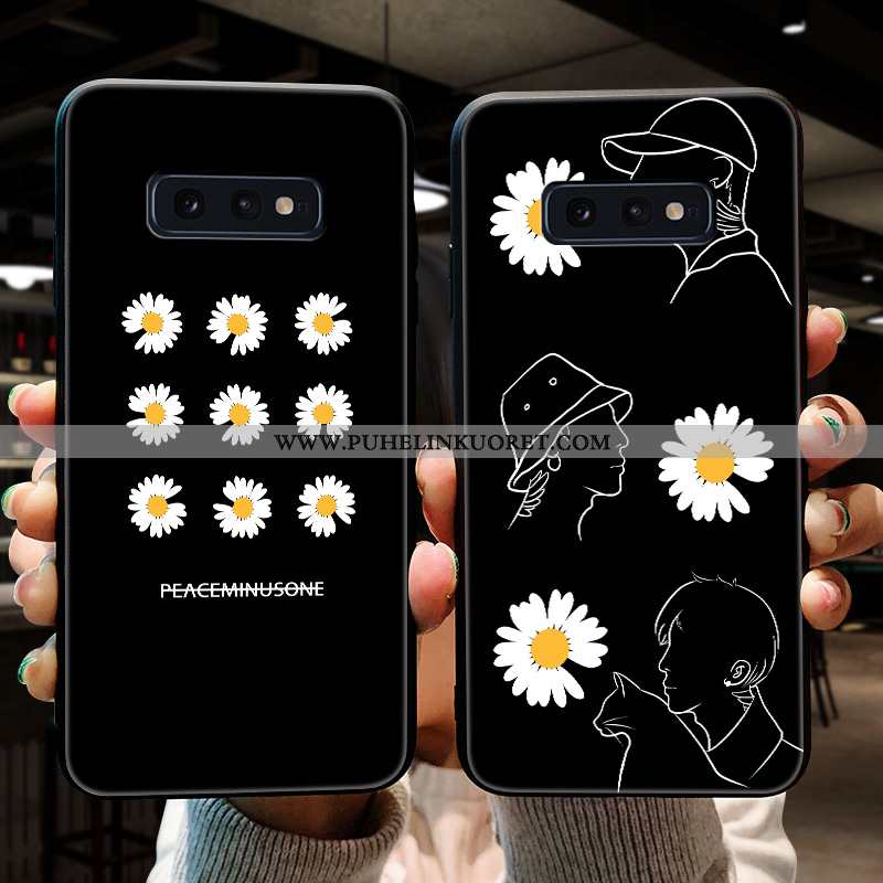 Kotelo, Kuori Samsung Galaxy S10e Suuntaus Pehmeä Neste Musta Suojaus Mustat