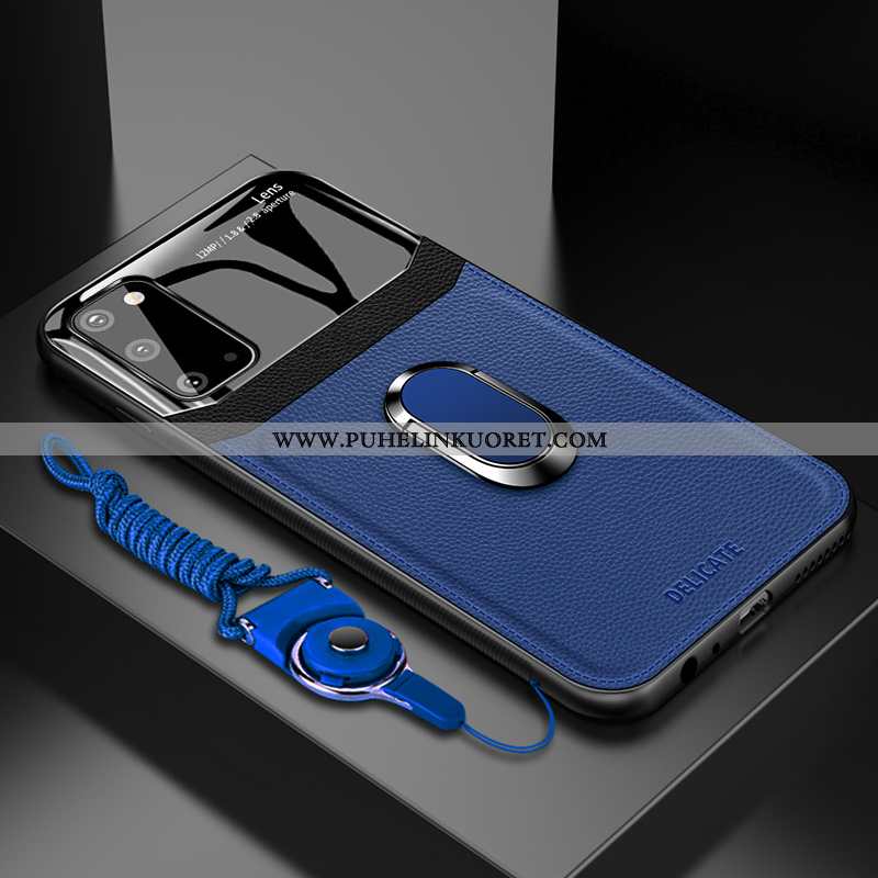 Kotelo, Kuori Samsung Galaxy S20 Suojaus Nahkakuori Kotelo Tummansininen Silikoni Tummansiniset