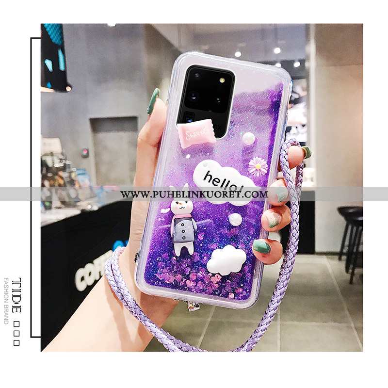 Kuoret, Kotelo Samsung Galaxy S20 Ultra Tila Pesty Suede Pehmeä Neste Valo Kuori Pinkki