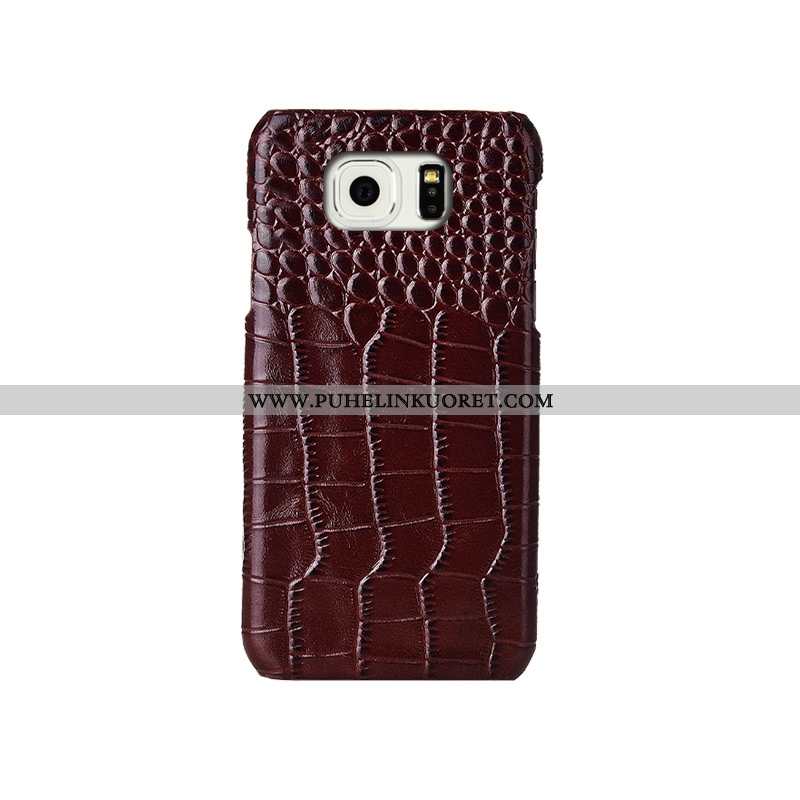 Kuori, Kuoret Samsung Galaxy S6 Edge Tila Ylellisyys Takakansi Puhelimen Murtumaton Ruskea