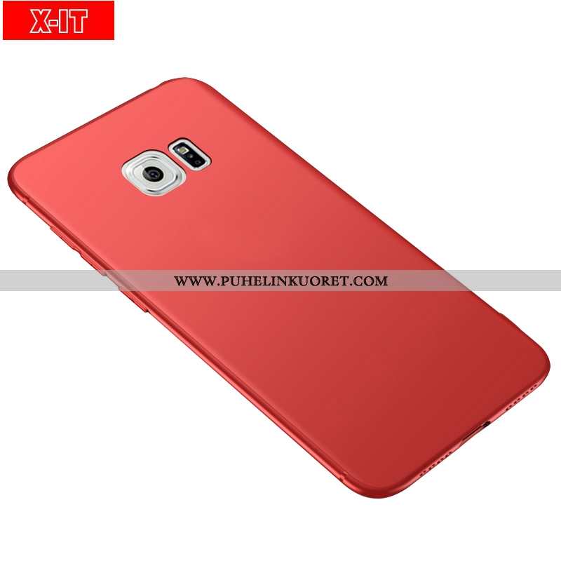 Kotelo, Kuori Samsung Galaxy S6 Suojaus Pesty Suede Tähti Puhelimen Murtumaton Punainen