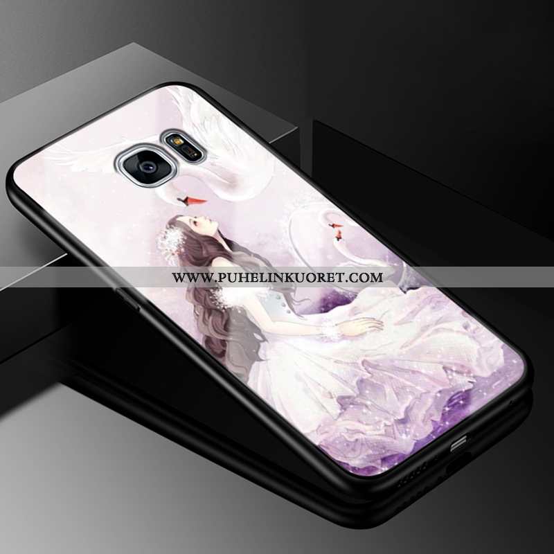 Kuori, Kuoret Samsung Galaxy S7 Edge Suojaus Lasi Kotelo Tila Kova Violetti