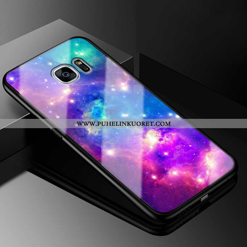 Kuori, Kuoret Samsung Galaxy S7 Edge Suojaus Lasi Kotelo Tila Kova Violetti