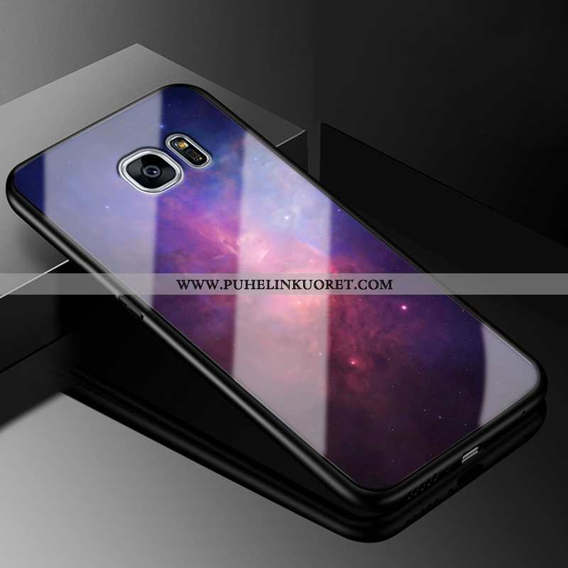 Kuori, Kuoret Samsung Galaxy S7 Edge Suojaus Lasi Kotelo Tila Kova Violetti