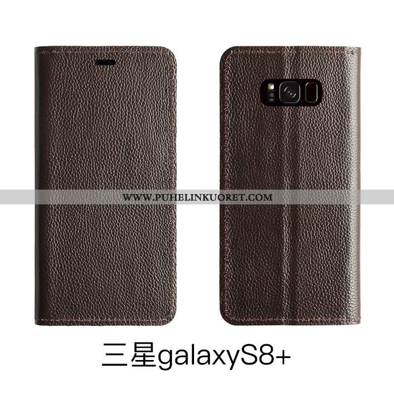 Kotelo, Kuori Samsung Galaxy S8+ Nahka Suojaus Aito Nahka Kuoret Kotelo Ruskea