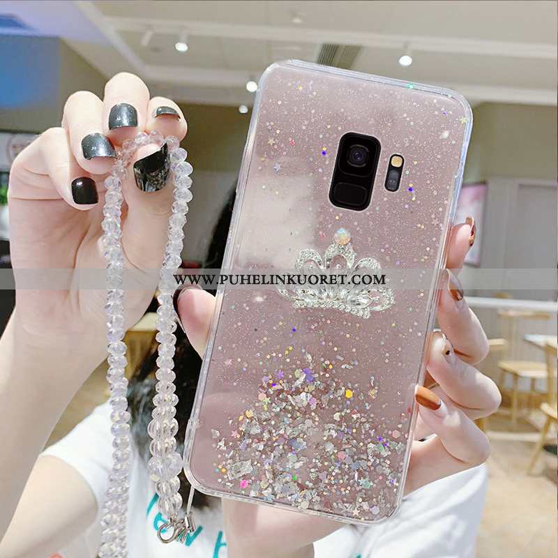 Kuori, Kuoret Samsung Galaxy S9 Suuntaus Suojaus Tähti Rhinestone Inlay Näytönsuojus Pinkki