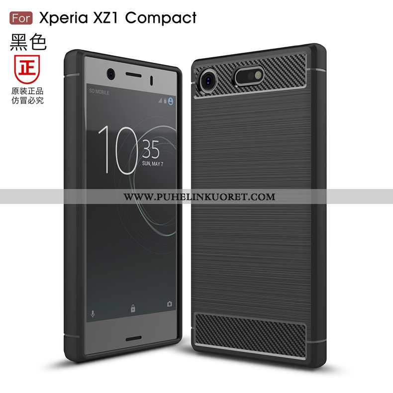 Kuoret, Kotelo Sony Xperia Xz1 Compact Suojaus Kukkakuvio Kuori Johdin Kuitu Mustat