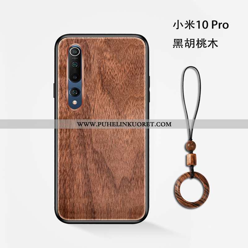 Kuori, Kuoret Xiaomi Mi 10 Pro Pesty Suede Ripustettavat Koristeet Puu Suojaus Pieni Ruskea