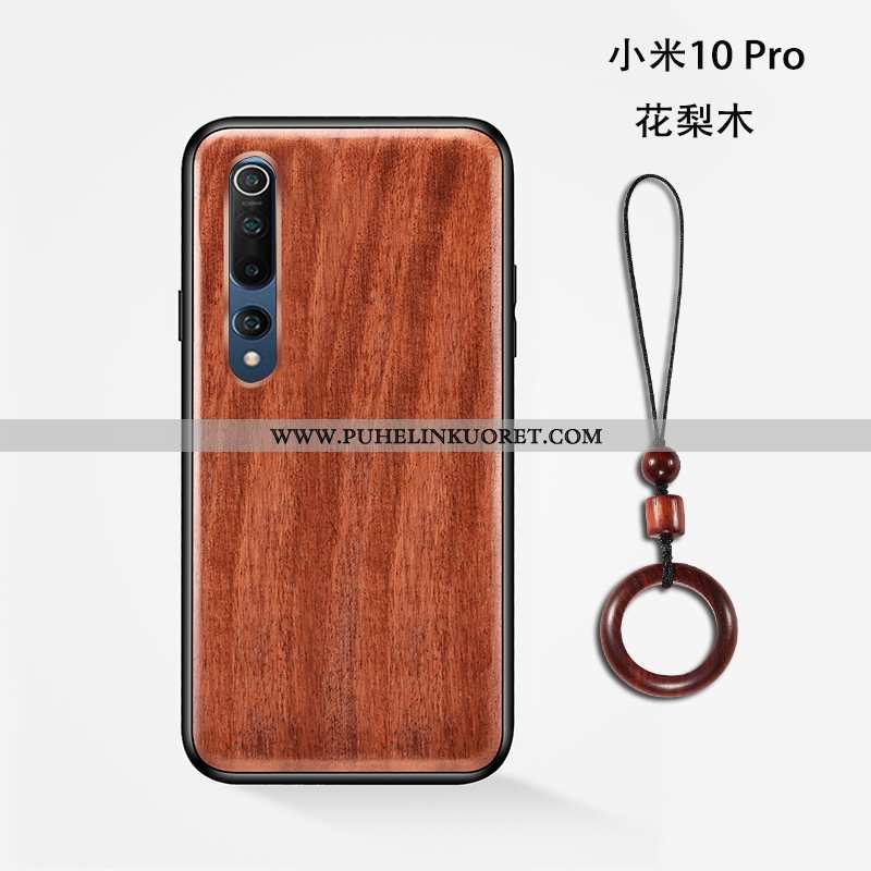 Kuori, Kuoret Xiaomi Mi 10 Pro Pesty Suede Ripustettavat Koristeet Puu Suojaus Pieni Ruskea