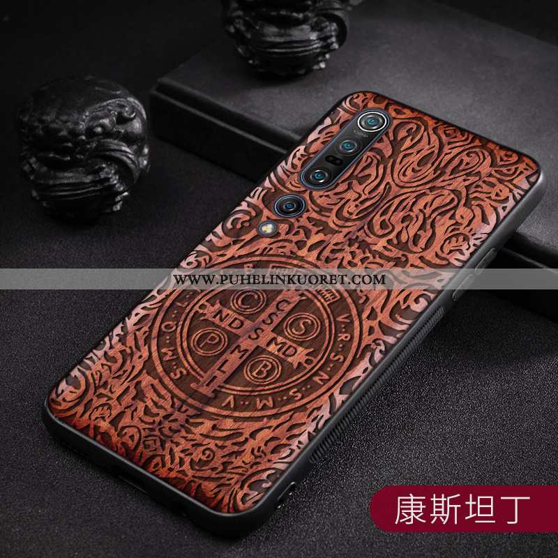 Kuori, Kuoret Xiaomi Mi 10 Pro Pesty Suede Ripustettavat Koristeet Puu Suojaus Pieni Ruskea