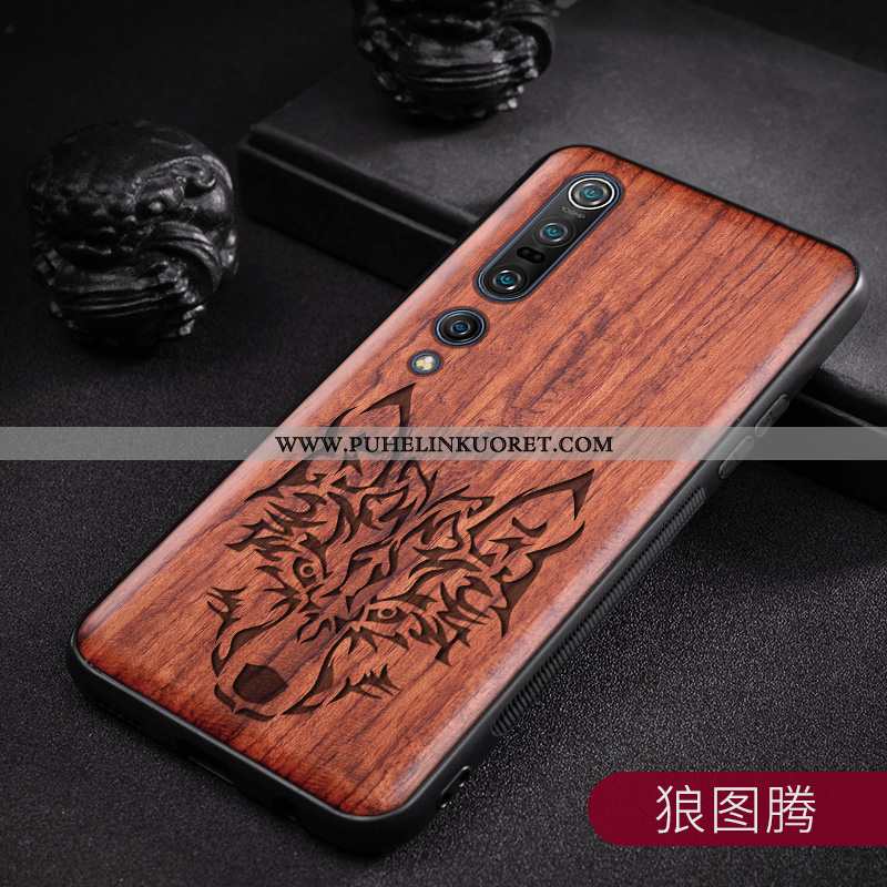 Kuori, Kuoret Xiaomi Mi 10 Pro Pesty Suede Ripustettavat Koristeet Puu Suojaus Pieni Ruskea