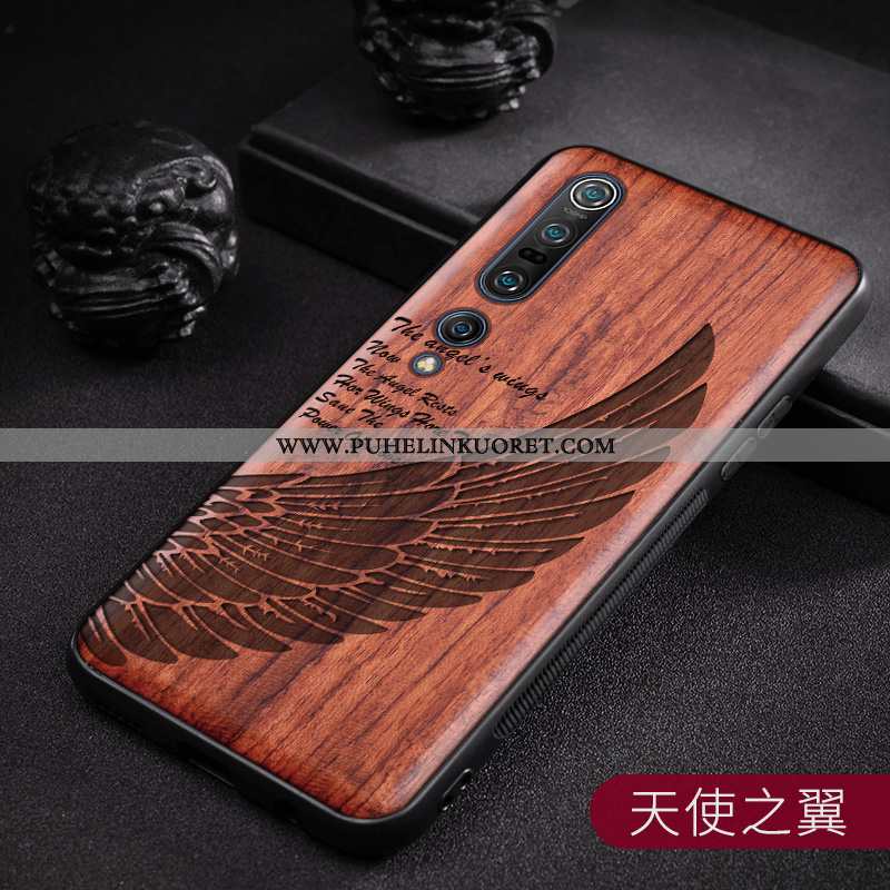 Kuori, Kuoret Xiaomi Mi 10 Pro Pesty Suede Ripustettavat Koristeet Puu Suojaus Pieni Ruskea