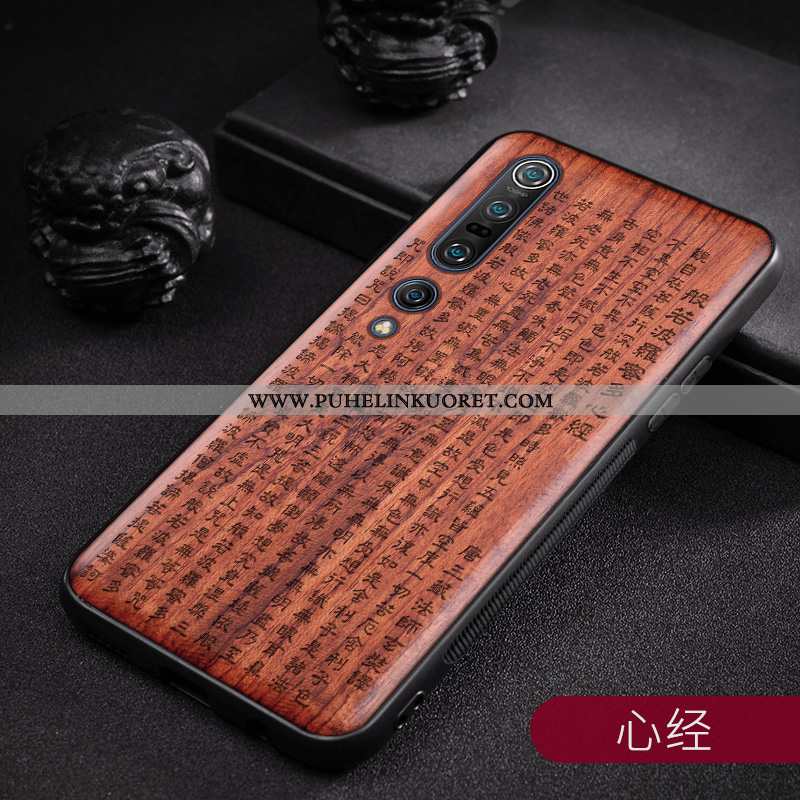 Kuori, Kuoret Xiaomi Mi 10 Pro Pesty Suede Ripustettavat Koristeet Puu Suojaus Pieni Ruskea