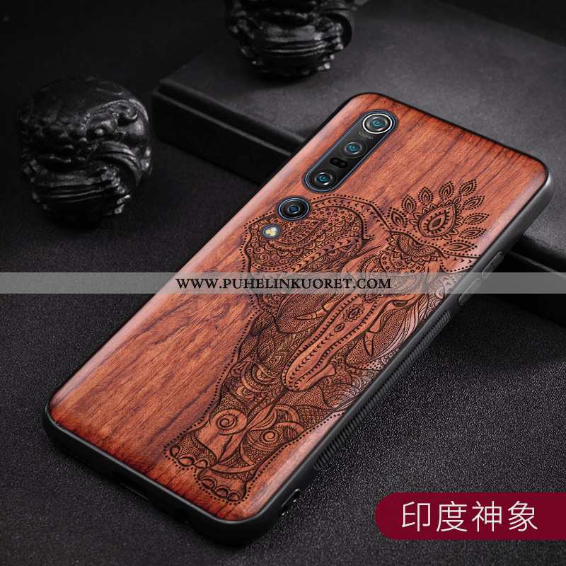 Kuori, Kuoret Xiaomi Mi 10 Pro Pesty Suede Ripustettavat Koristeet Puu Suojaus Pieni Ruskea