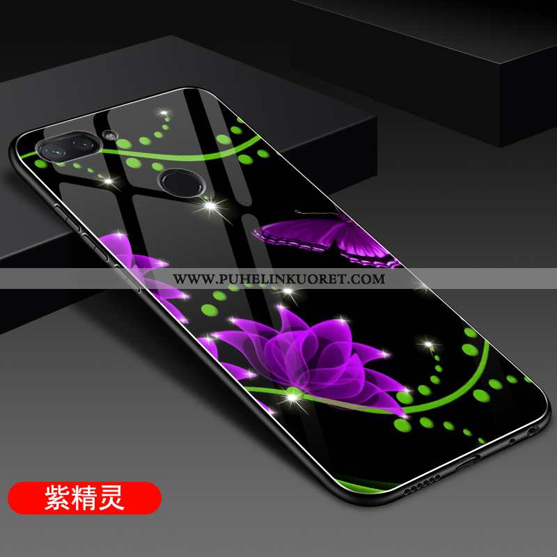 Kuoret, Kotelo Xiaomi Mi 8 Lite Persoonallisuus Suuntaus Kova Lasi Murtumaton Violetti