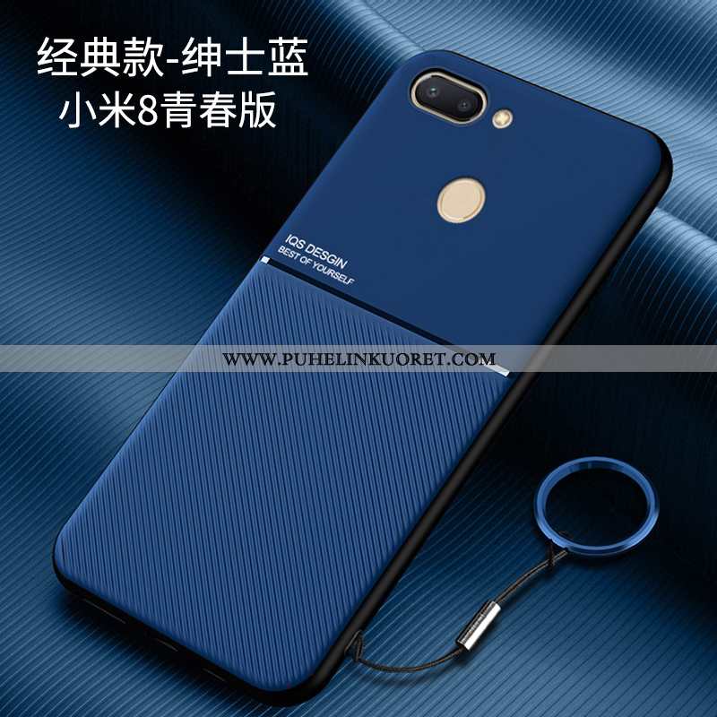 Kotelo, Kuori Xiaomi Mi 8 Lite Pesty Suede Persoonallisuus Kova Ultra Tuki Sininen