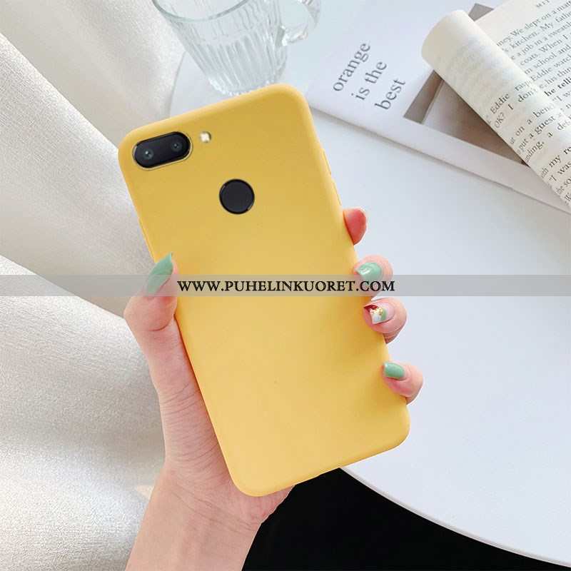 Kotelo, Kuori Xiaomi Mi 8 Lite Nahkakuori Puhelimen Pieni Kiinteä Väri Keltainen Keltaiset