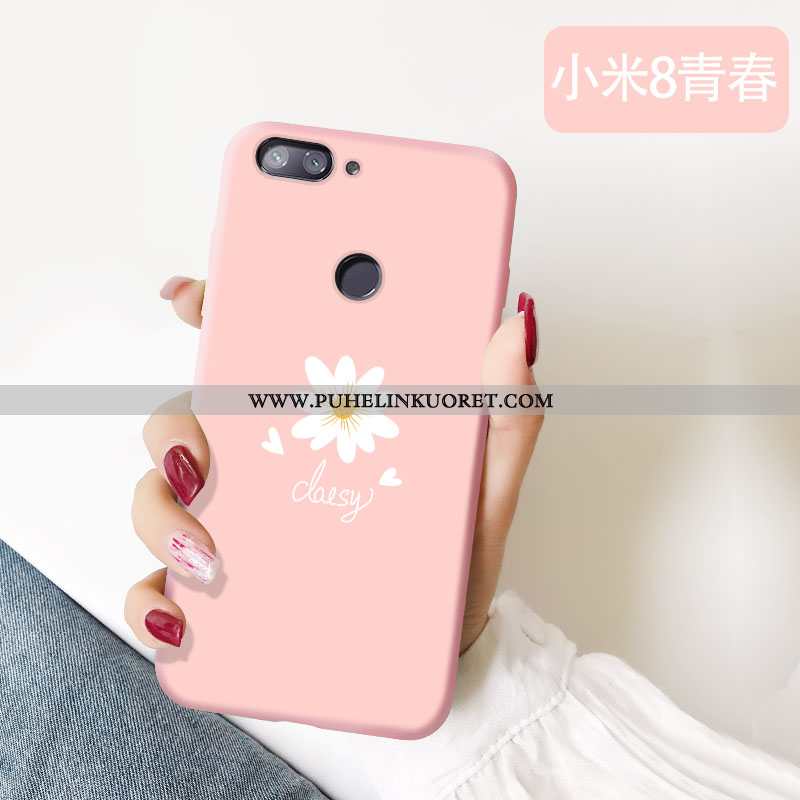 Kuoret, Kotelo Xiaomi Mi 8 Lite Silikoni Suojaus All Inclusive Net Red Nuoret Pinkki