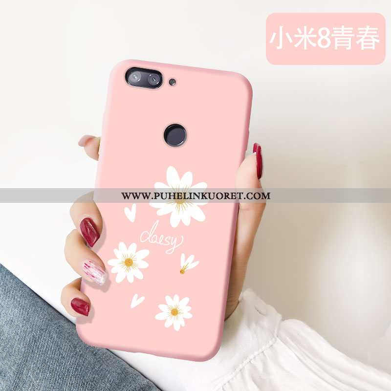 Kuoret, Kotelo Xiaomi Mi 8 Lite Silikoni Suojaus All Inclusive Net Red Nuoret Pinkki