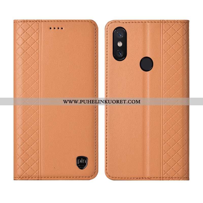 Kuori, Kuoret Xiaomi Mi 8 Pro Nahkakuori Aito Nahka Murtumaton Kukkakuvio Keltainen Keltaiset