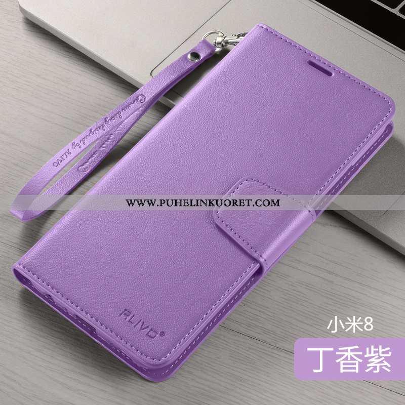 Kotelo, Kuori Xiaomi Mi 8 Nahkakuori Ultra Valo Simpukka Suojaus Violetti