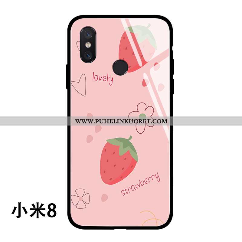 Kuori, Kuoret Xiaomi Mi 8 Suojaus Lasi Kotelo Silikoni Pehmeä Neste Pinkki