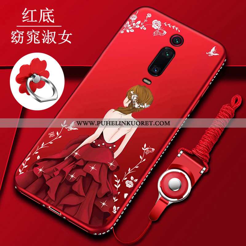 Kotelo, Kuori Xiaomi Mi 9t Pro Suojaus Tila Pesty Suede Valo Net Red Punainen