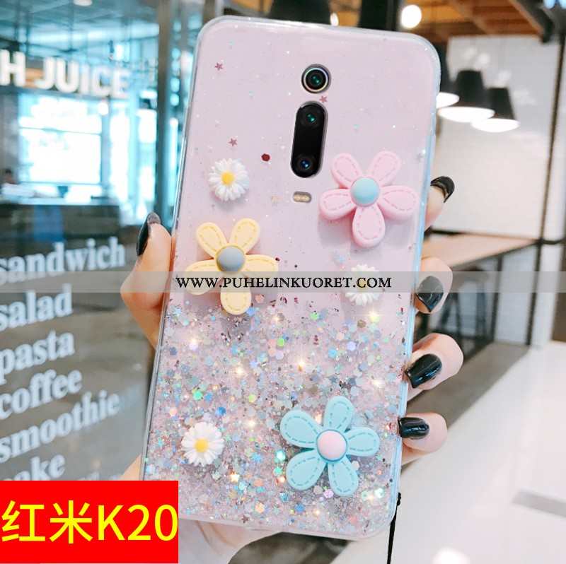 Kuoret, Kotelo Xiaomi Mi 9t Silikoni Suojaus Kukka Kuori Aurinko Pinkki