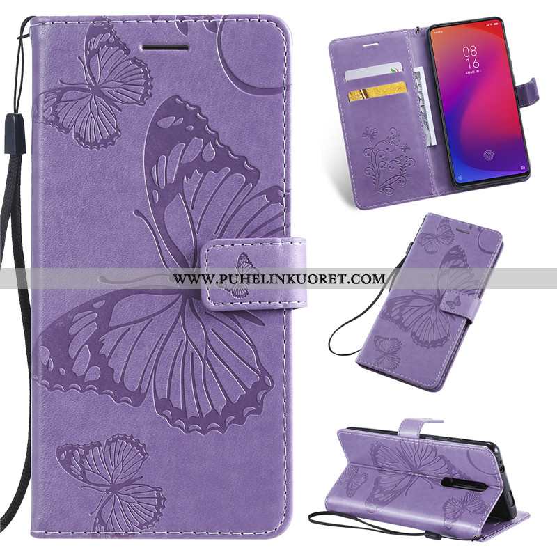 Kuoret, Kotelo Xiaomi Mi 9t Nahkakuori Suojaus All Inclusive Kortti Kuori Violetti