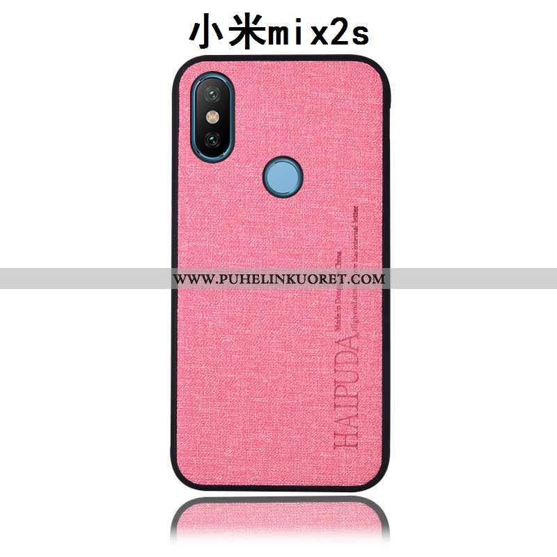 Kotelo, Kuori Xiaomi Mi Mix 2s Pellava Nahkakuori Puhelimen Jauhe Pieni Pinkki