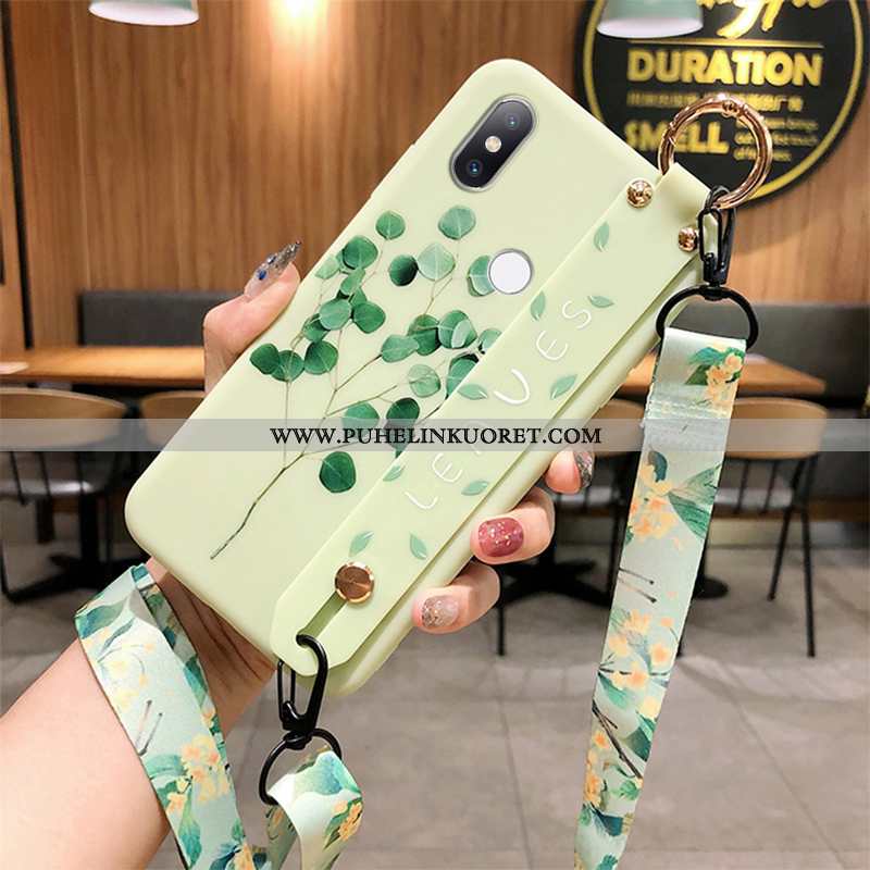 Kuori, Kuoret Xiaomi Mi Mix 3 Suojaus Pesty Suede Vihreä Pioni Murtumaton