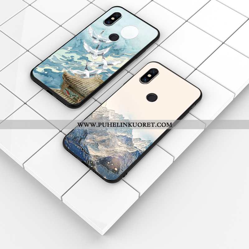 Kuoret, Kotelo Xiaomi Mi Mix 3 Pehmeä Neste Silikoni All Inclusive Persoonallisuus Suuntaus Sininen