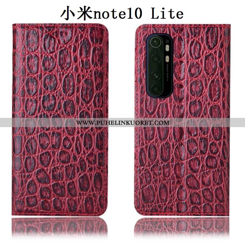 Kuoret, Kotelo Xiaomi Mi Note 10 Lite Aito Nahka Suojaus Murtumaton Kuori All Inclusive Punainen