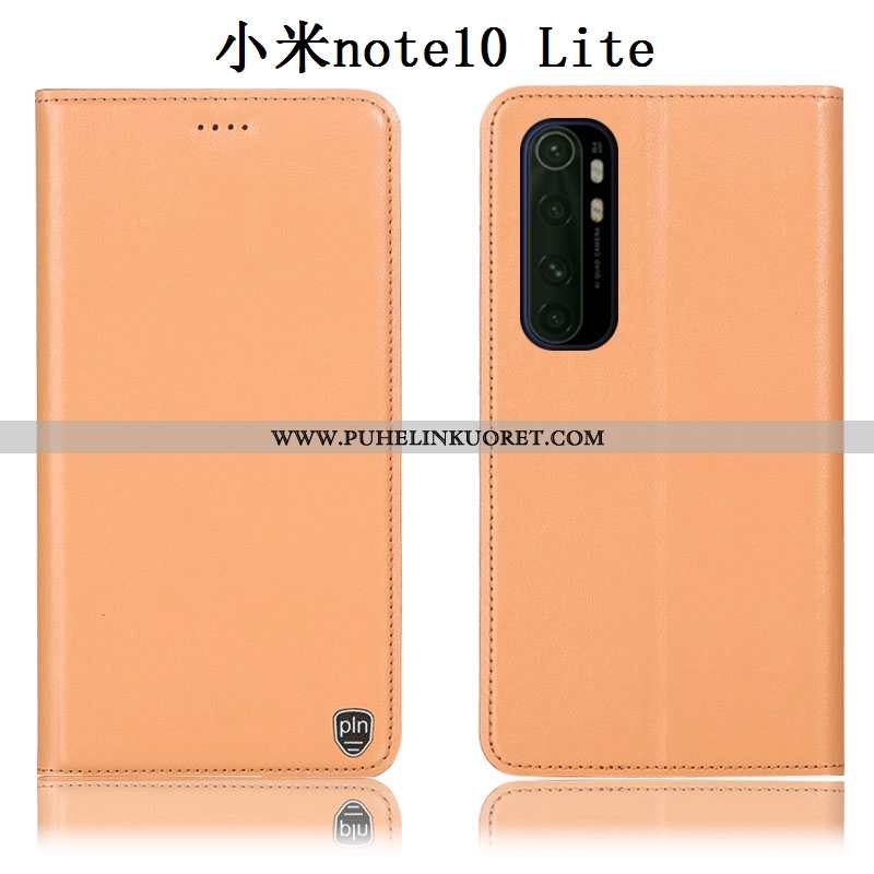 Kuori, Kuoret Xiaomi Mi Note 10 Lite Aito Nahka Suojaus Pieni Kotelo Murtumaton Keltaiset