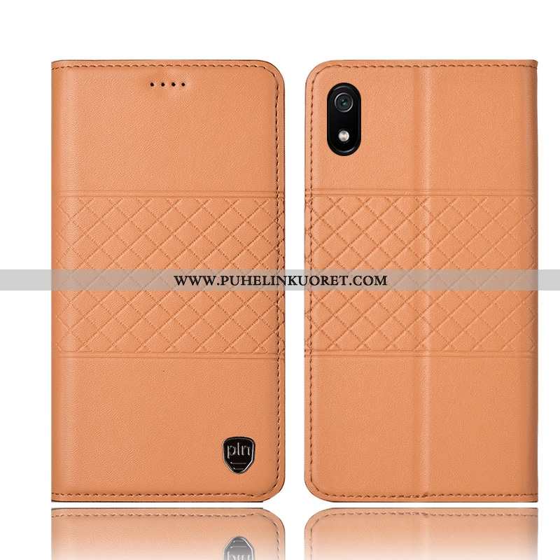 Kuori, Kuoret Xiaomi Redmi 7a Aito Nahka Suojaus Kotelo Pieni Murtumaton Keltaiset