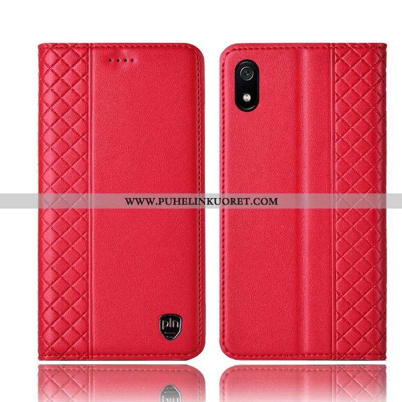 Kuoret, Kotelo Xiaomi Redmi 7a Aito Nahka Suojaus Pieni Kuori Punainen