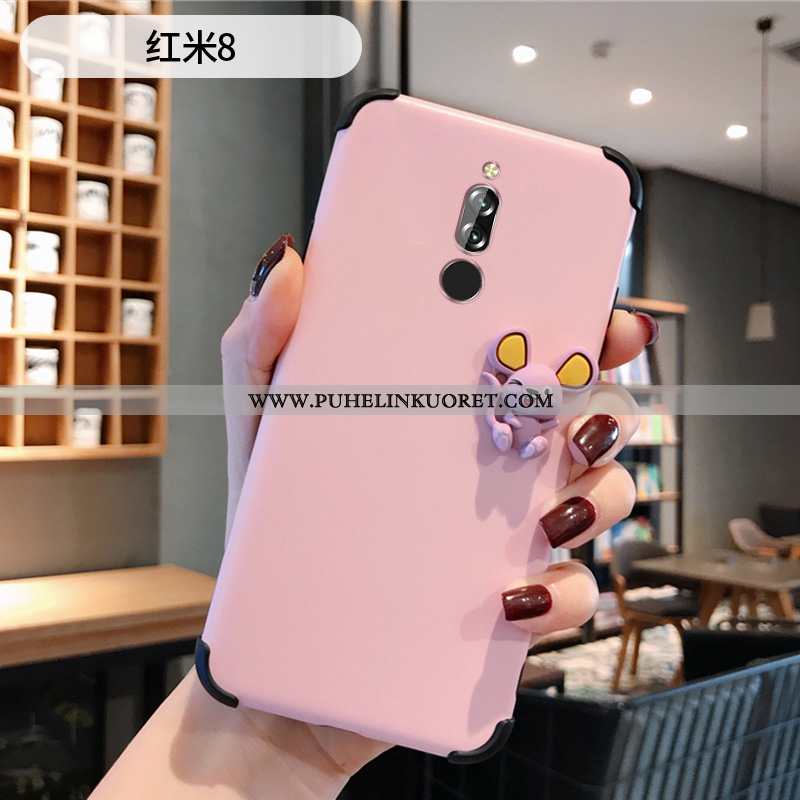 Kuori, Kuoret Xiaomi Redmi 8 Suojaus Pesty Suede Pieni Rakastunut Valo Pinkki