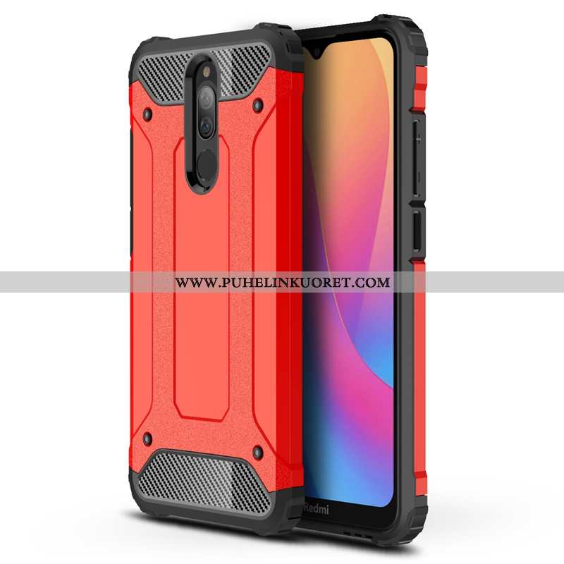 Kuori, Kuoret Xiaomi Redmi 8 Suojaus Pesty Suede Pieni Punainen Puhelimen Sininen