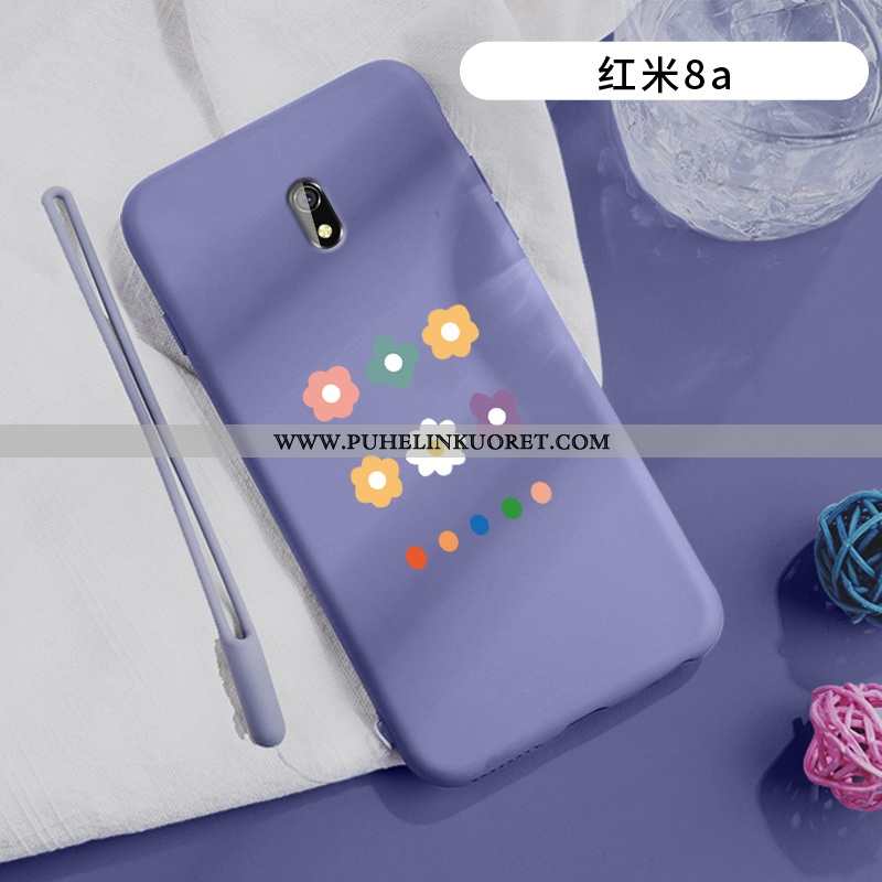 Kuoret, Kotelo Xiaomi Redmi 8a Tila Pesty Suede Rakastunut Pieni Punainen Violetti