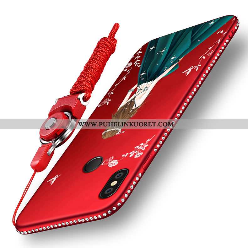 Kuori, Kuoret Xiaomi Redmi Note 5 Pesty Suede Pehmeä Neste Puhelimen Kuori Punainen