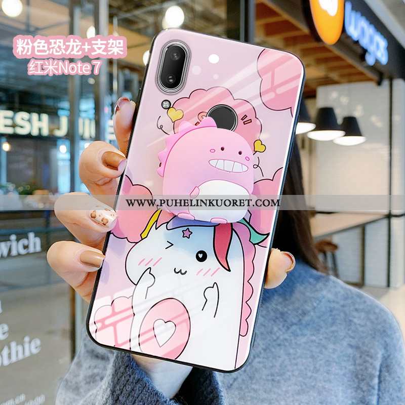 Kotelo, Kuori Xiaomi Redmi Note 7 Lasi Sarjakuva Jauhe Rakastunut Peili Pinkki