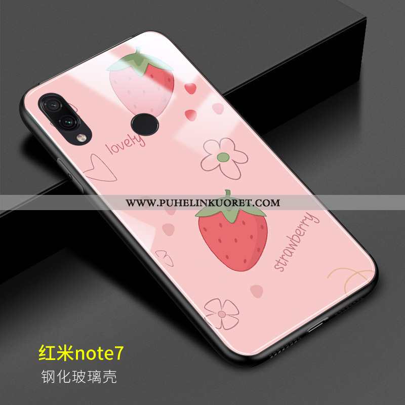 Kuoret, Kotelo Xiaomi Redmi Note 7 Persoonallisuus Luova Punainen Mansikka Kuori Pinkki