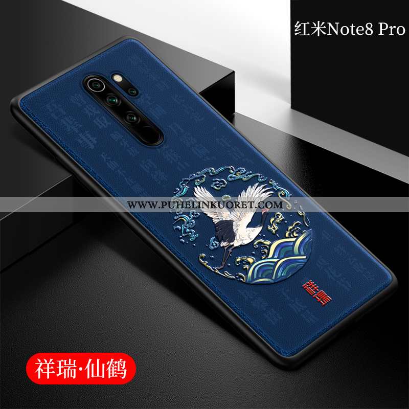 Kotelo, Kuori Xiaomi Redmi Note 8 Pro Pehmeä Neste Suojaus Kiinalainen Tyyli Nahkakuori Mustat