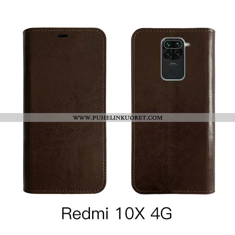 Kuori, Kuoret Xiaomi Redmi Note 9 Aito Nahka Suojaus Kuori Puhelimen Nahkakuori Ruskea