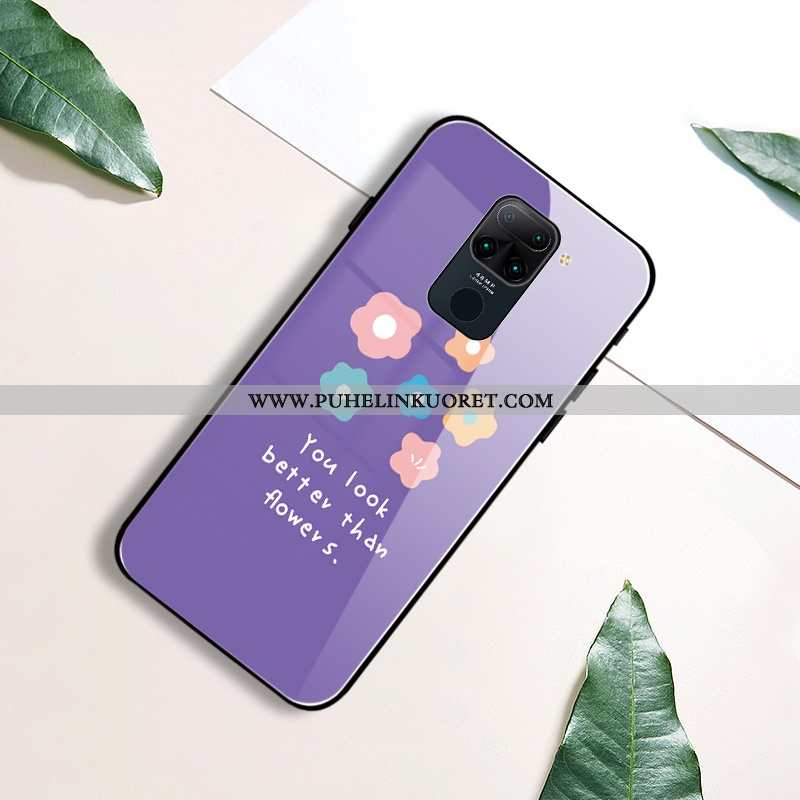Kuori, Kuoret Xiaomi Redmi Note 9 Pehmeä Neste Valo Kuori Karkaisu Kukkia Violetti