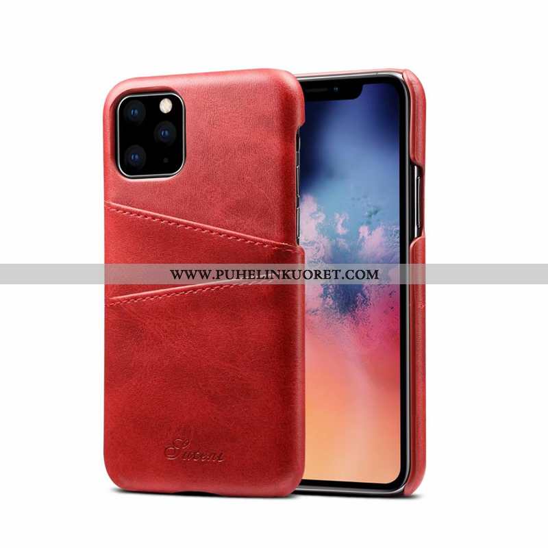 Kotelo, Kuori iPhone 11 Pro Max Nahkakuori Pesty Suede Yksinkertainen Luova Ruskea